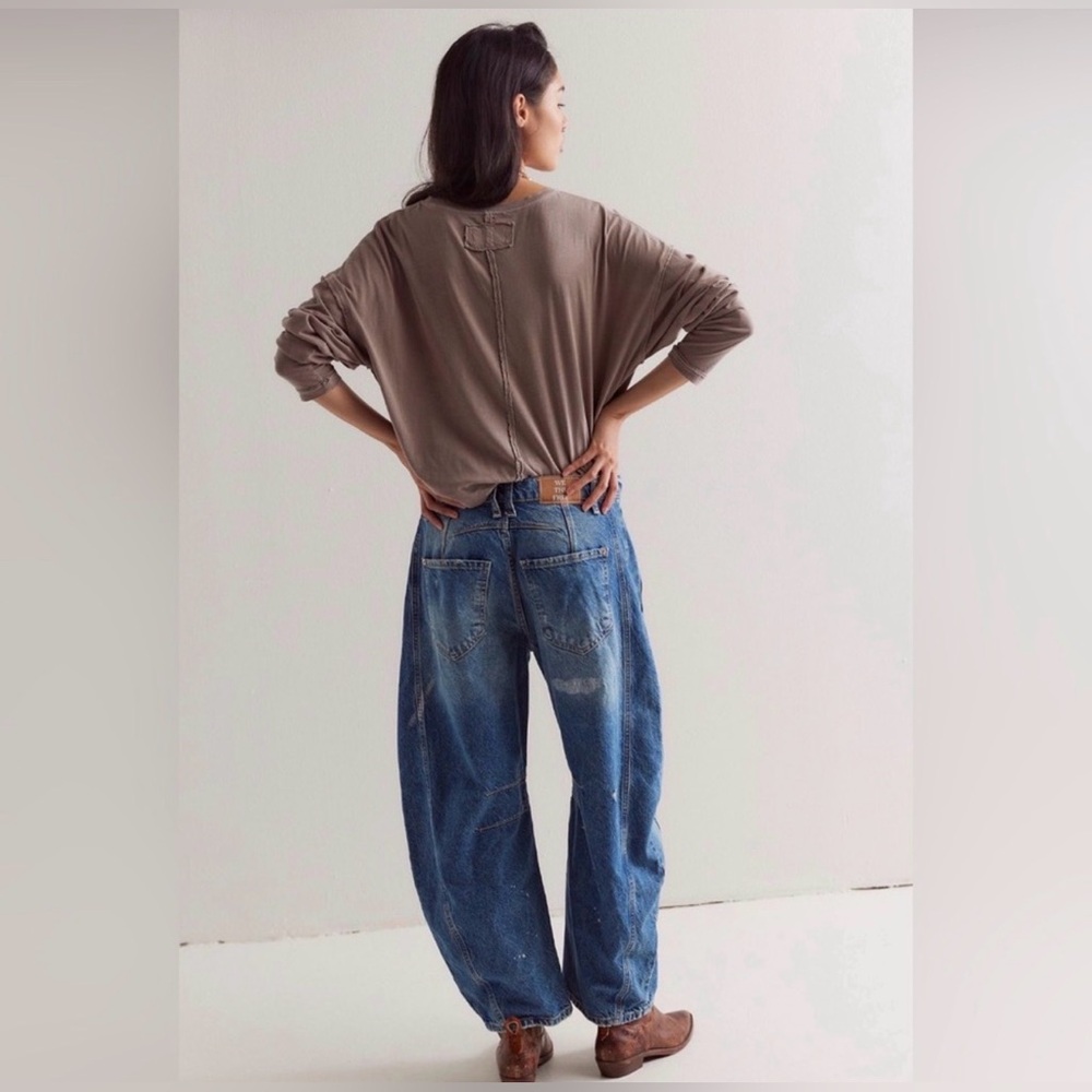Free People Good Luck Barrel Jeans - Picture 2 of 12